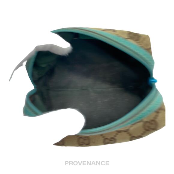 🔴 Gucci Zip Pouch - GG Canvas Turquoise - Picture 6 of 9